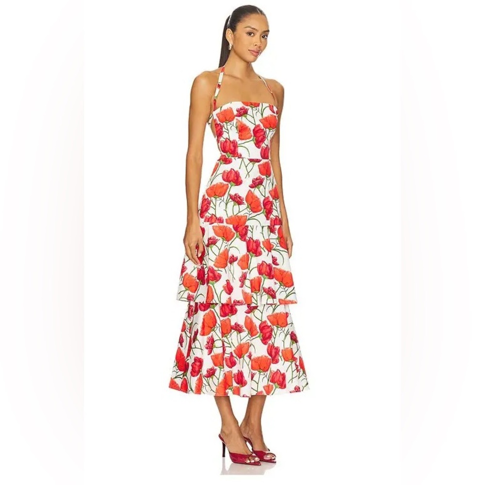 Millie Peonia Poplin Dress Red Multi - Picture 2 of 7